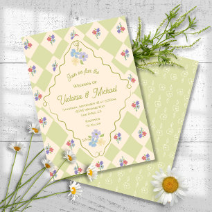 Invitation Mariage fleur sauvage de paquets de semences tiré 