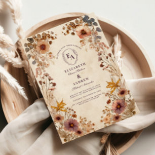 Invitation Mariage Fleur sauvage de prairie romantique
