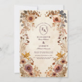 Invitation Mariage Fleur sauvage de prairie romantique (Devant)