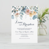 Invitation Mariage fleur sauvage de printemps rose Aquarelle (Debout devant)