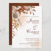 Invitation Mariage Fleur sauvage de Terracotta Boho (Devant / Derrière)