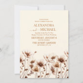 Invitation Mariage Fleur sauvage de Terracotta Boho (Devant)