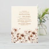 Invitation Mariage Fleur sauvage de Terracotta Boho (Debout devant)