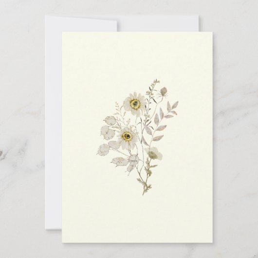 Invitation Mariage Fleur sauvage de White Tan Rustic Boho (Dos)