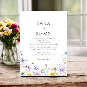 Invitation mariage fleur sauvage décontracté minimal moderne