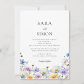 Invitation mariage fleur sauvage décontracté minimal moderne (Devant)