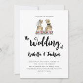 Invitation Mariage Fleur sauvage Dinosaur Bride et Groom Boho (Devant)