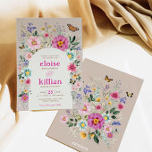 Invitation Mariage Fleur sauvage du printemps de Boho