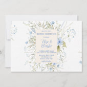 Invitation Mariage Fleur sauvage Dusty Blue Delicate (Devant)
