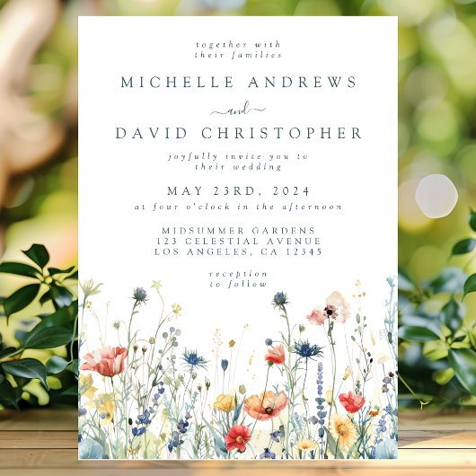 Invitation Mariage Fleur sauvage dynamique