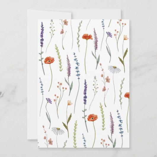 Invitation Mariage fleur sauvage élégant (Dos)