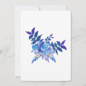 Invitation Mariage Fleur sauvage Elégant bleu Aquarelle (Dos)