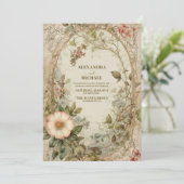 Invitation Mariage Fleur sauvage Elegant Boho (Debout devant)