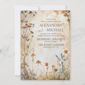 Invitation Mariage Fleur sauvage Elegant Boho (Devant)