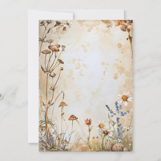 Invitation Mariage Fleur sauvage Elegant Boho (Dos)