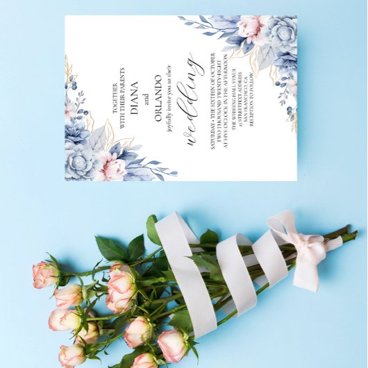 Invitation Mariage Fleur sauvage Elegant Boho