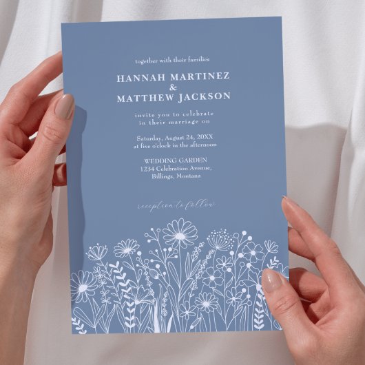 Invitation Mariage fleur sauvage Elegant Boho