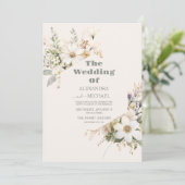 Invitation Mariage Fleur sauvage Elegant Boho (Debout devant)
