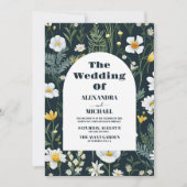 Invitation Mariage Fleur sauvage Elegant Boho (Devant)