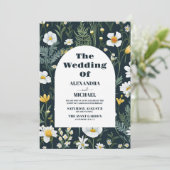 Invitation Mariage Fleur sauvage Elegant Boho (Debout devant)