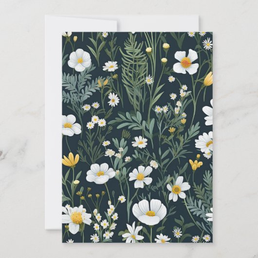 Invitation Mariage Fleur sauvage Elegant Boho (Dos)