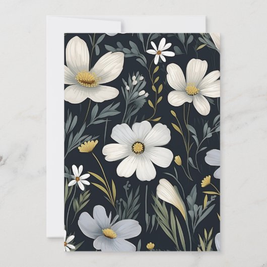 Invitation Mariage Fleur sauvage Elegant Boho (Dos)