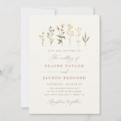 Invitation Mariage Fleur sauvage Elegant Boho (Devant)