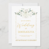 Invitation Mariage Fleur sauvage élégant Charm Green (Devant)