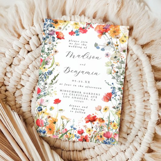 Invitation Mariage Fleur sauvage en gras
