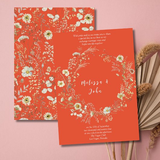 Invitation Mariage Fleur sauvage en terre cuite