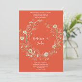 Invitation Mariage Fleur sauvage en terre cuite (Debout devant)