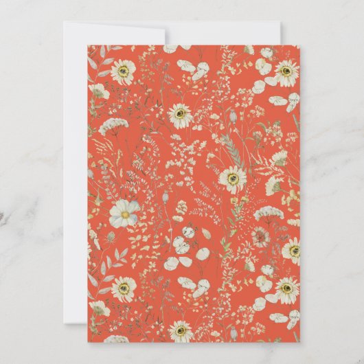 Invitation Mariage Fleur sauvage en terre cuite (Dos)