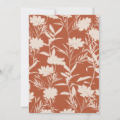 Invitation Mariage Fleur sauvage en terre cuite brûlée orange (Dos)