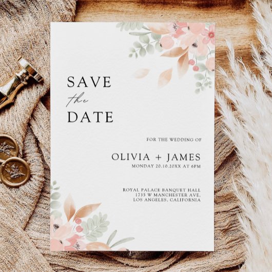 Invitation Mariage fleur sauvage Enregistrer la date Invitati