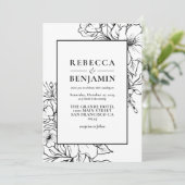 Invitation Mariage Fleur sauvage floral croisé minimal (Debout devant)