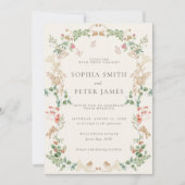 Invitation Mariage Fleur Sauvage Floral Rustique (Devant)