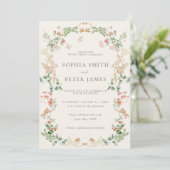 Invitation Mariage Fleur Sauvage Floral Rustique (Debout devant)