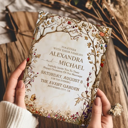 Invitation Mariage Fleur Sauvage Floral Rustique