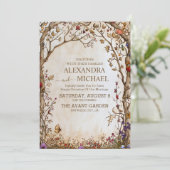 Invitation Mariage Fleur Sauvage Floral Rustique (Debout devant)