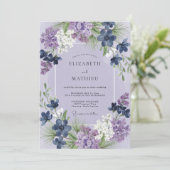 Invitation Mariage Fleur Sauvage Indigo Pervenche (Debout devant)