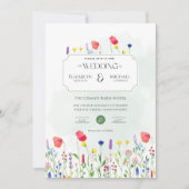 Invitation Mariage fleur sauvage Inviter Floral Print ou Digi (Devant)