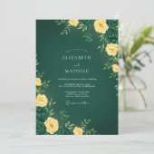 Invitation Mariage Fleur Sauvage Jaune Forêt (Debout devant)
