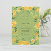 Invitation Mariage Fleur Sauvage Jaune Mousse (Debout devant)
