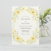 Invitation Mariage Fleur Sauvage Jaune Pâle (Debout devant)