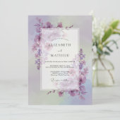 Invitation Mariage Fleur Sauvage Lilas (Debout devant)