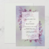 Invitation Mariage Fleur Sauvage Lilas (Devant / Derrière)