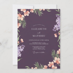 Invitation Mariage Fleur Sauvage Lilas Améthyste