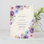 Invitation Mariage Fleur Sauvage Lilas Violet (Debout devant)