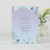 Invitation Mariage Fleur Sauvage Luxe Pervenche (Debout devant)