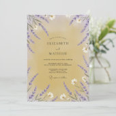 Invitation Mariage Fleur Sauvage Miel Violet (Debout devant)